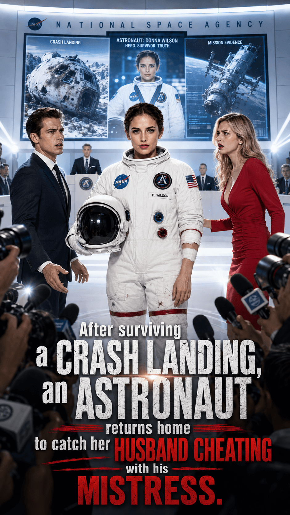 Póster de After surviving a crash landing,an astronant return home to catch her husband cheating with his mistress.